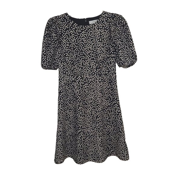 Lark & Ro women's puff sleeve fit & flare dress ruffles polka dots Size 2 - Picture 2 of 12